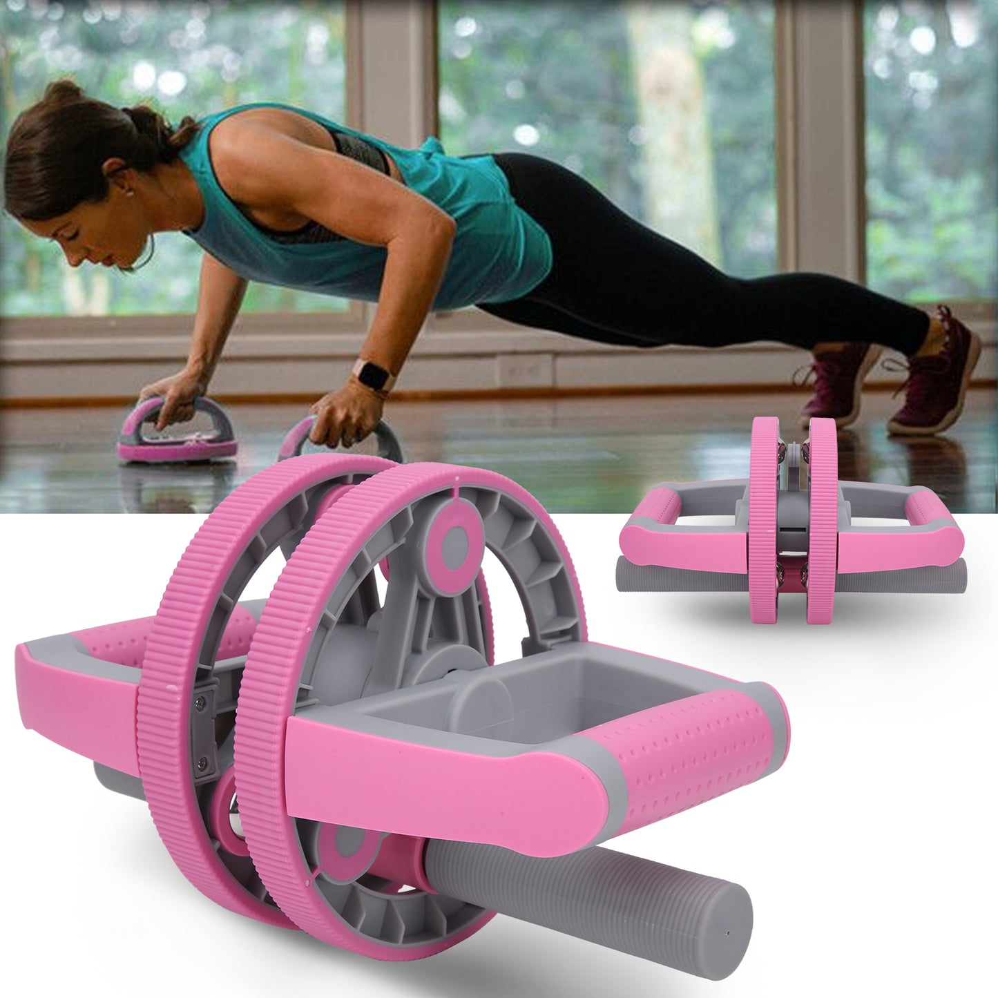 Versatile Ab Wheel with Pull Strap - Complete Gym Fitness Training Set