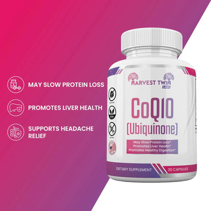 Harvest Twin Labs CoQ10 (Ubiquinone) Supplement for Optimal Health Support